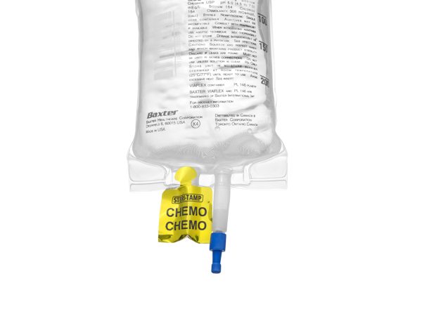 Tamper evident IV bag CHEMO seal