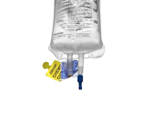 Tamper evident IV bag CHEMO seal