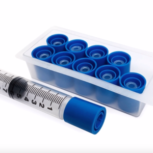 Tamper Evident Cap for Luer Lock Syringes blue