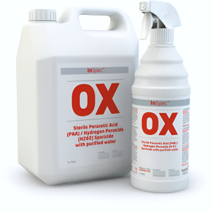 OX Sterile sporicidal preparation of hydrogen peroxide and peracetic acid